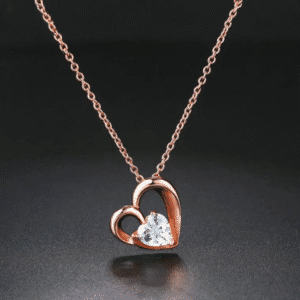 Collier couple coeur rose gold pour femme