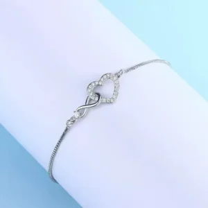 Bracelet coeur brillant pour femme 1