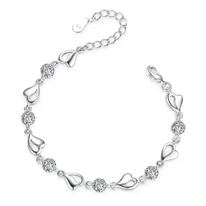 Bracelet couple coeur argent pour femme 1