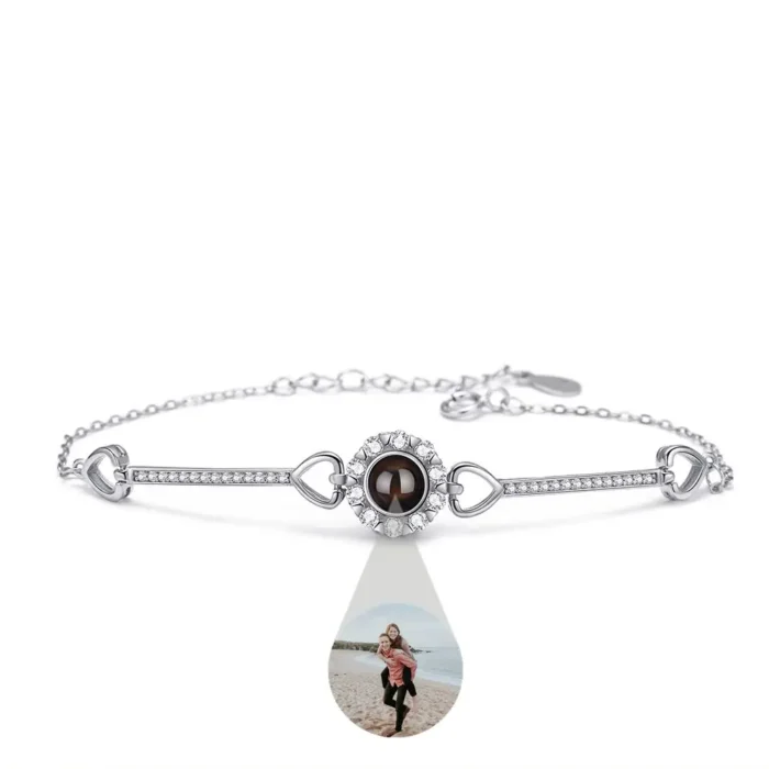Bracelet couple photo projection femme brillant 2