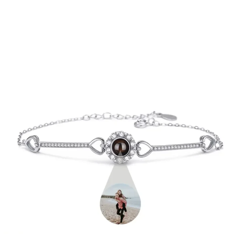 Bracelet couple photo projection femme brillant 2