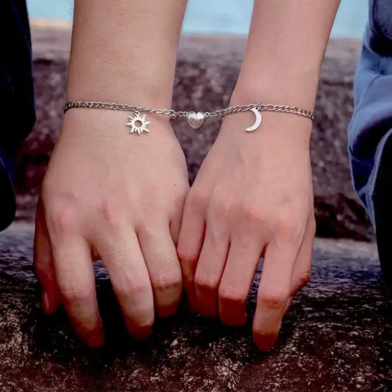 Bracelets couple aimantés lune soleil 3