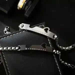 Duo bracelets couple coeur original qui s'emboîte 1