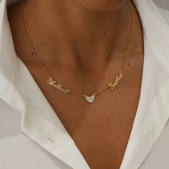Collier femme personnalisé avec plusieurs prénoms 2