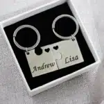 Porte-clés puzzle personnalisé couple avec coeur 4