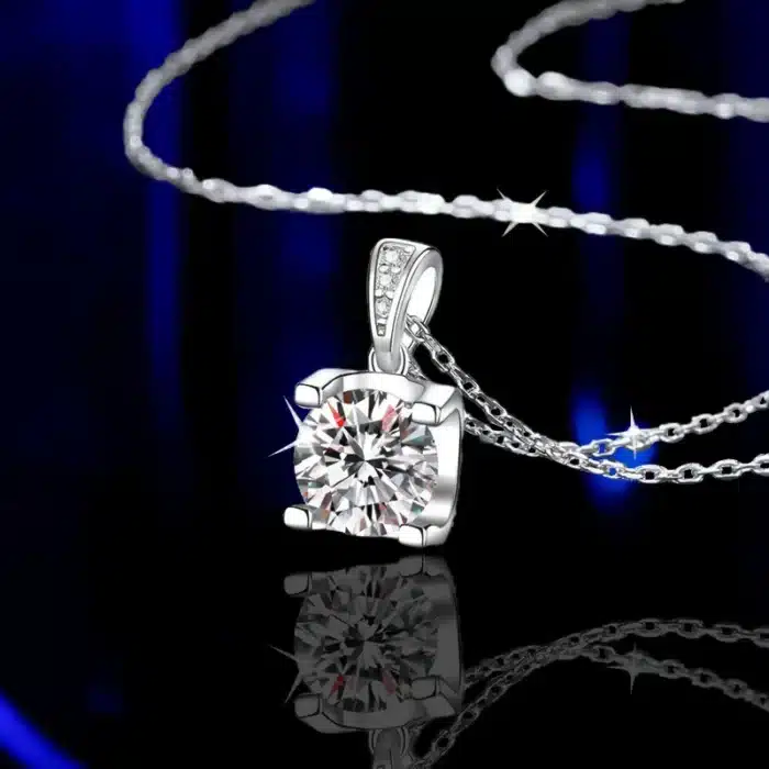 Collier couple femme cube brillant 5
