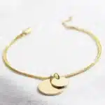 Bracelet couple personnalisé double cercle pour femme 3