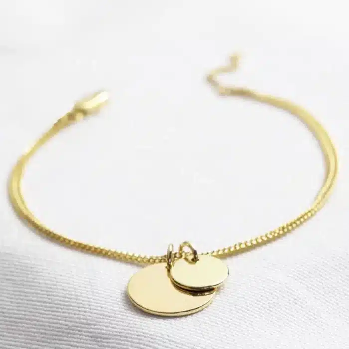 Bracelet couple personnalisé double cercle pour femme 3