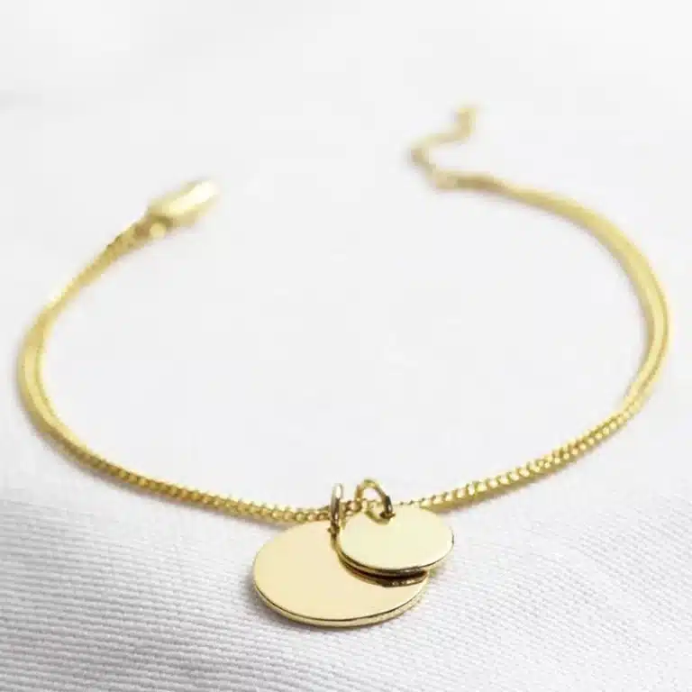 Bracelet couple personnalisé double cercle pour femme 3