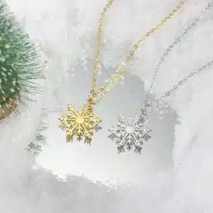 Collier couple femme flocon de neige 2