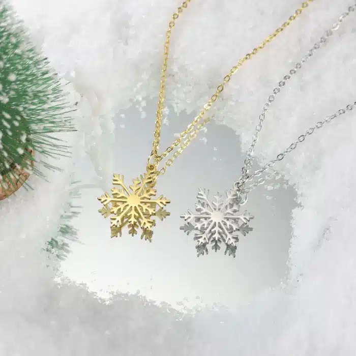 Collier couple femme flocon de neige 2