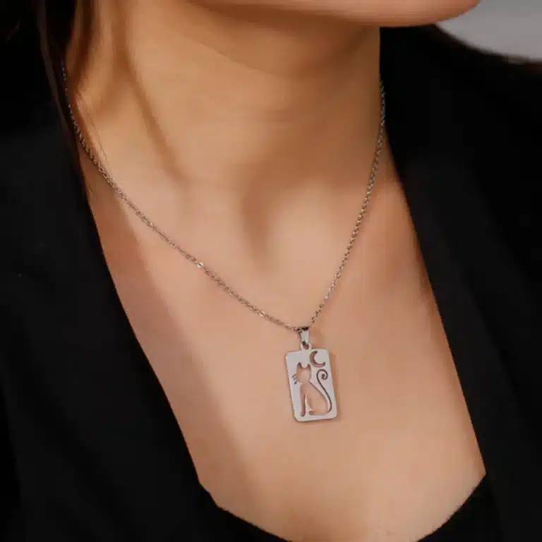 Collier couple chaton lune 4