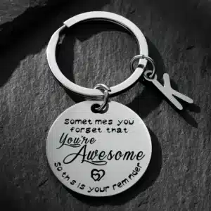 Porte-clés couple avec initiale 1