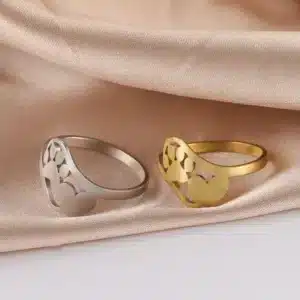 Bague couple patte de chien mignonne 1