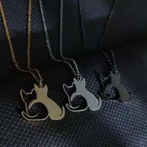 Collier couple chat câlin pour femme 4