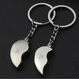 Porte-clés couple coeur initiales 1