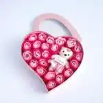 Rose éternelle boite coeur avec nounours 3