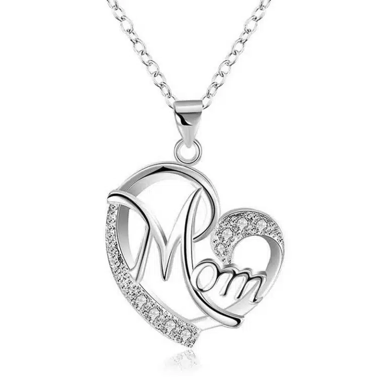 Collier coeur brillant fête des mères 3