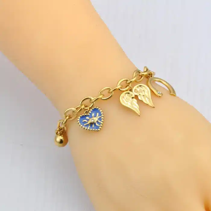 Bracelet pour femme breloques ailes d'ange 5