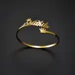 Bracelet prénom personnalisé femme couronne 1