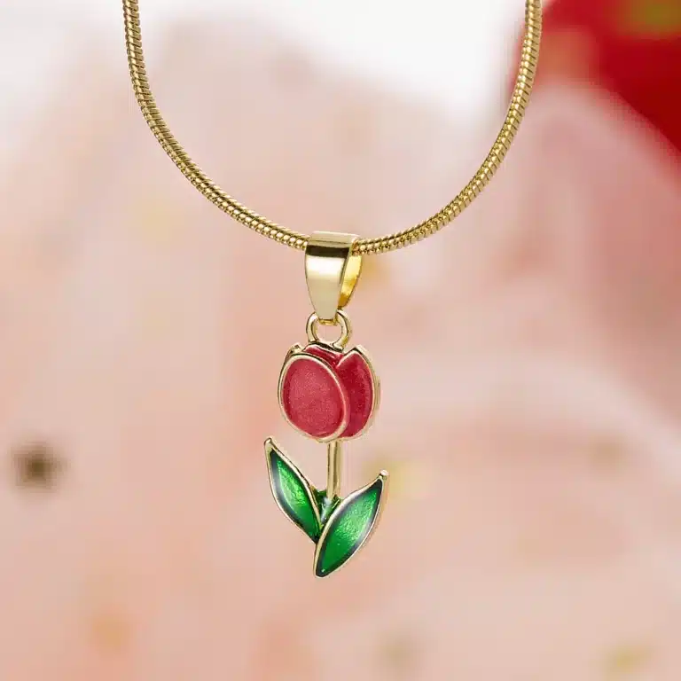 Collier couple tulipe femme 2