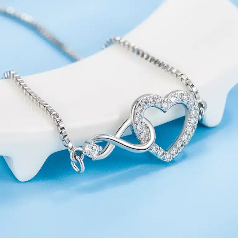 Bracelet coeur brillant pour femme 2