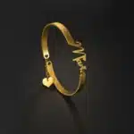 Bracelet prénom personnalisé jonc doré 1