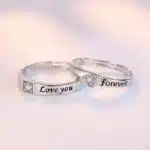 Bague de couple argentée ajustable 4