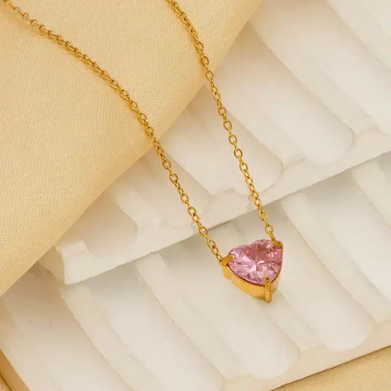 Collier couple coeur coloré pour femme 2