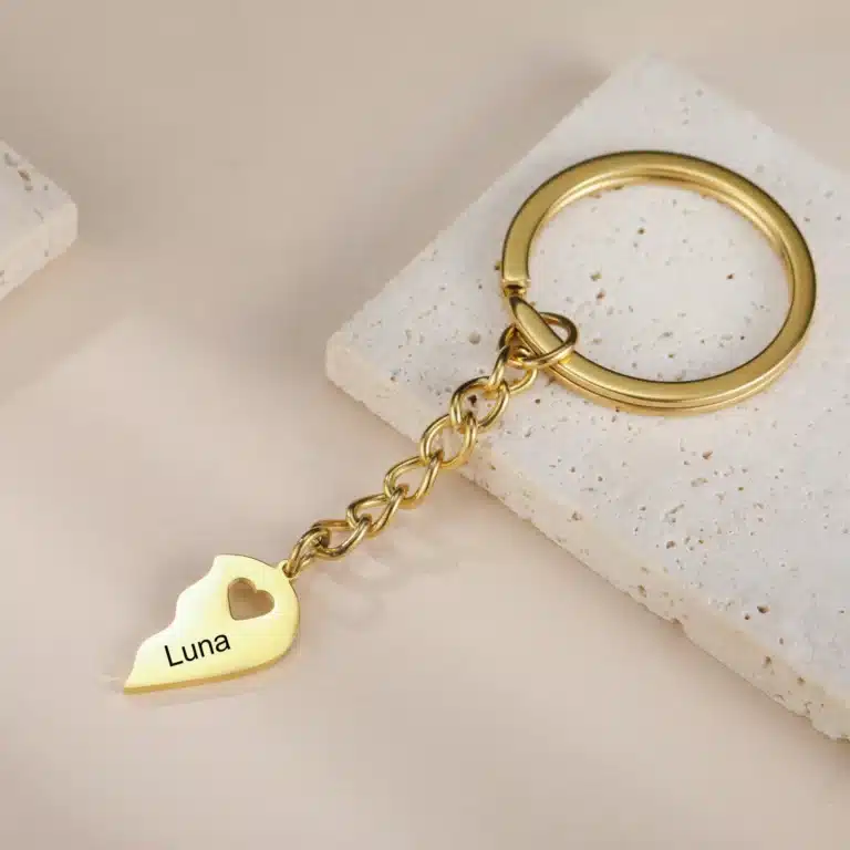 Porte-clés couple coeur personnalisé 4