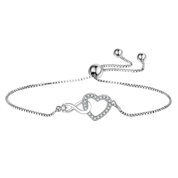 Bracelet coeur brillant pour femme 3