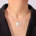 Collier couple chaton en forme de coeur 4