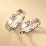 Bagues de couple ajustables argent et cuivre 1