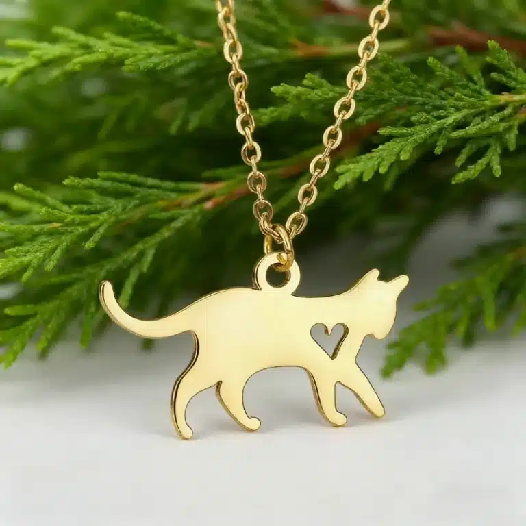 Collier couple chaton coeur femme 1