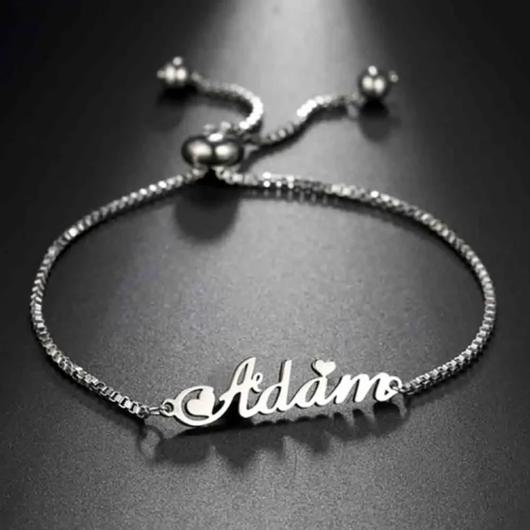 Bracelet prénom personnalisé acier inoxydable 2