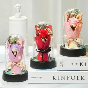 Bouquet romantique rose éternelle LED 1