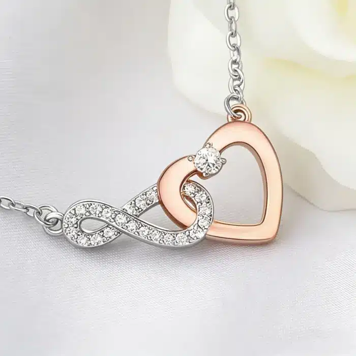 Collier coeur infini brillant pour femme 1