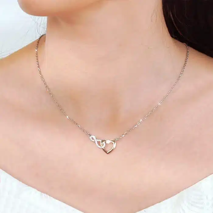 Collier coeur infini brillant pour femme 2