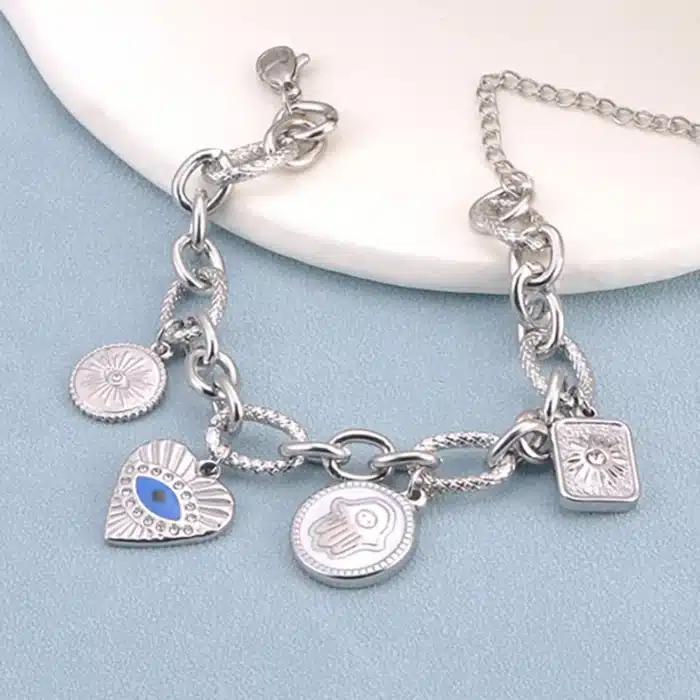 Bracelet femme oeil bleu porte-bonheur 4