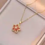Collier femme fleur anti stress 5