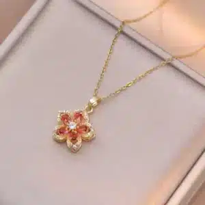 Collier femme fleur anti stress 5