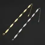 Duo bracelet couple argent et doré ajustable 4