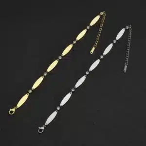 Duo bracelet couple argent et doré ajustable 4