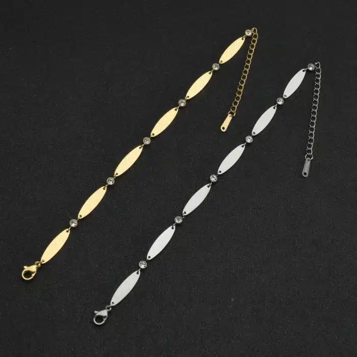 Duo bracelet couple argent et doré ajustable 4