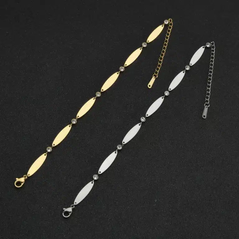Duo bracelet couple argent et doré ajustable 4