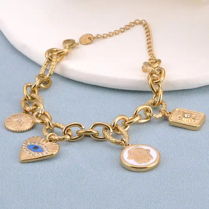 Bracelet femme oeil bleu porte-bonheur 5