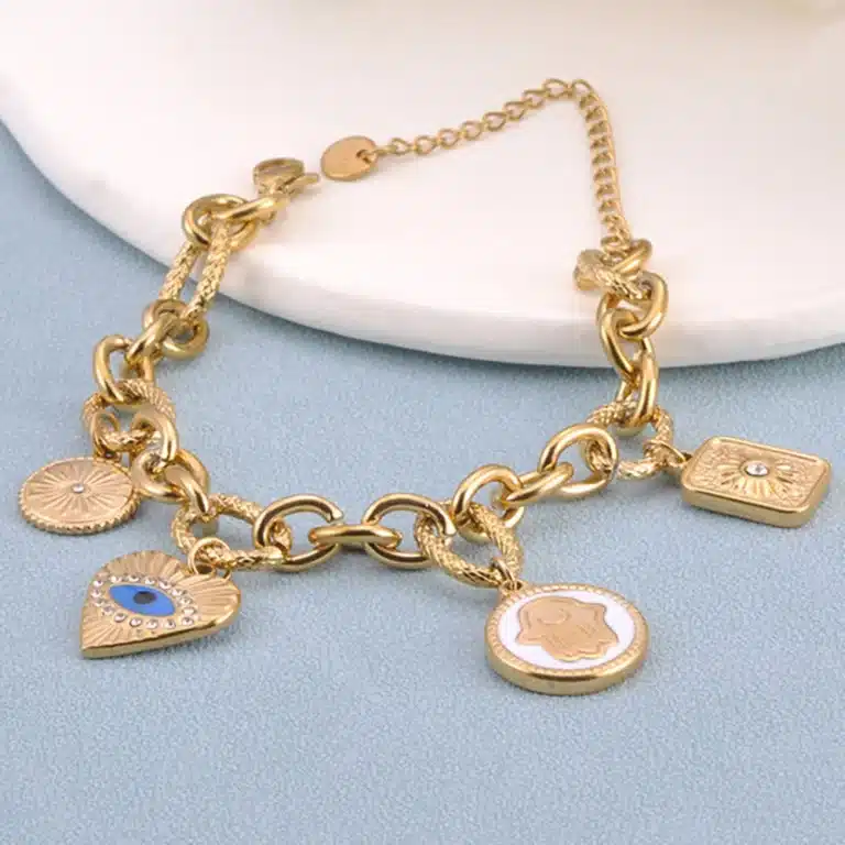 Bracelet femme oeil bleu porte-bonheur 5