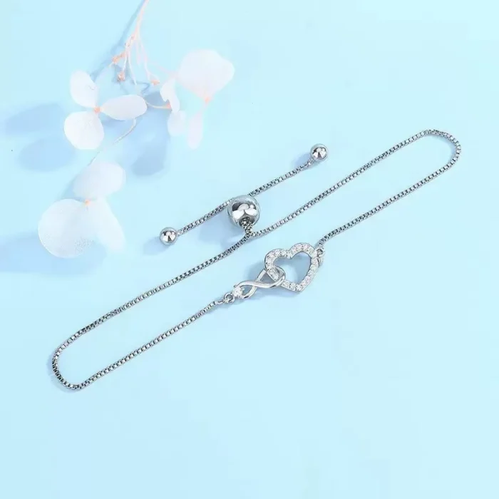 Bracelet coeur brillant pour femme 5