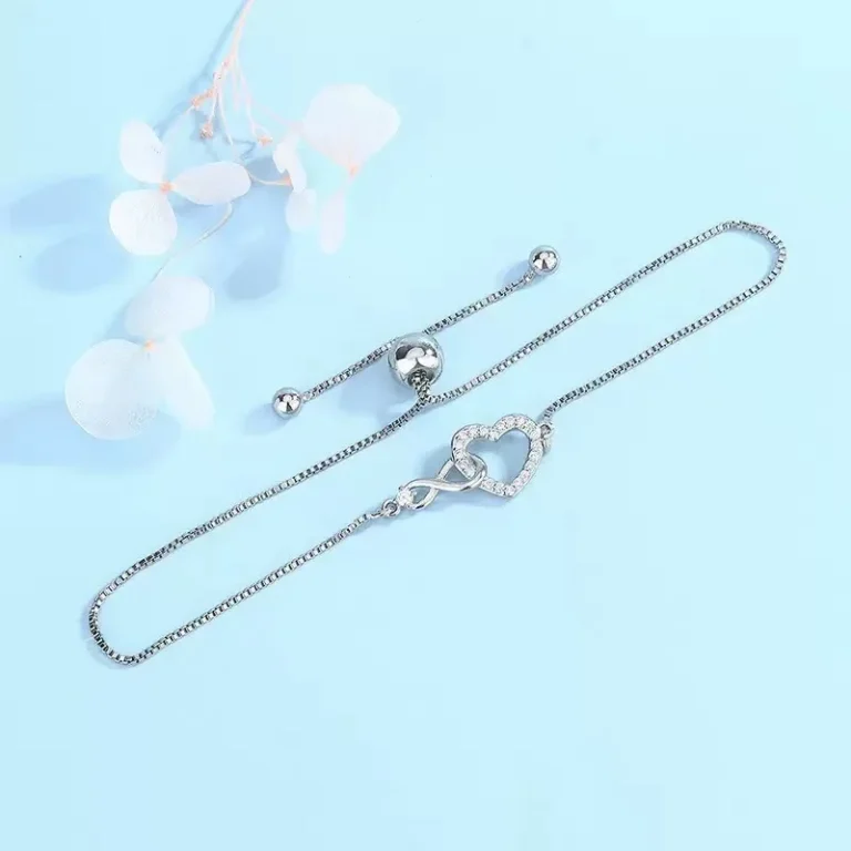 Bracelet coeur brillant pour femme 5