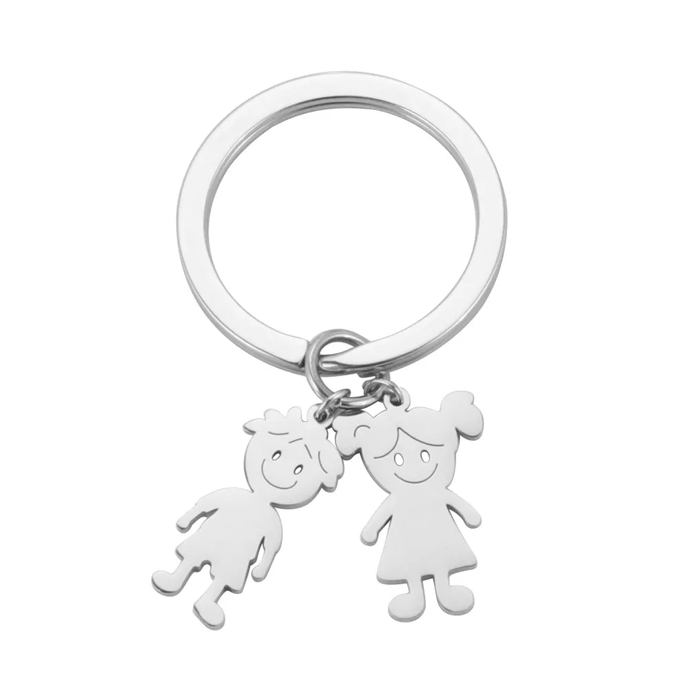 Porte-clés couple mixte personnalisé gravé